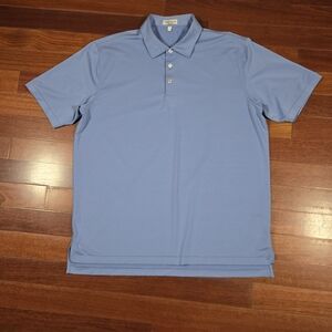 Peter Millar Summer Comfort Powder Blue White Performance Polo Mens XLarge